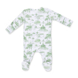 Angel Dear Golf Toile Green Bamboo 2-Way Zipper Footie