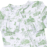 Angel Dear Golf Toile Green Bamboo 2-Way Zipper Footie