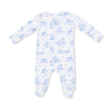 Angel Dear Puppy Toile Blue 2 Way Zipper Footie