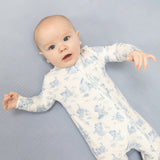 Angel Dear Puppy Toile Blue 2 Way Zipper Footie