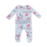 Angel Dear Charlotte Floral Ruffle 2-Way Zipper Footie