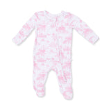 Angel Dear Golf Toile Pink Bamboo 2-Way Ruffle Zipper Footie