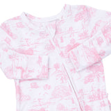Angel Dear Golf Toile Pink Bamboo 2-Way Ruffle Zipper Footie