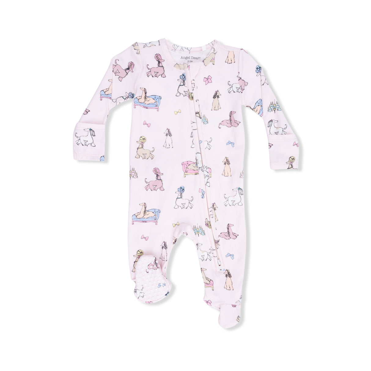 Angel Dear Fancy Hounds w/ Bows 2-Way Ruffle Back Zipper Footie