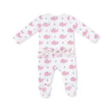 Angel Dear Bubbly Whale w/ Bow Pink Ruffle Playsuit