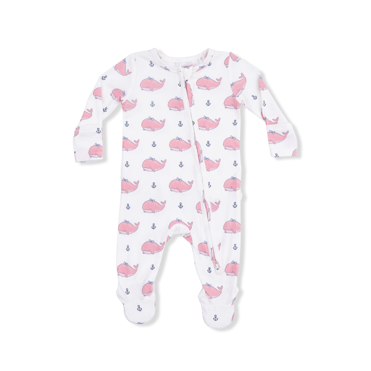 Angel Dear Bubbly Whale w/ Bow Pink Ruffle Playsuit