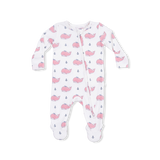 Angel Dear Bubbly Whale w/ Bow Pink Ruffle Playsuit