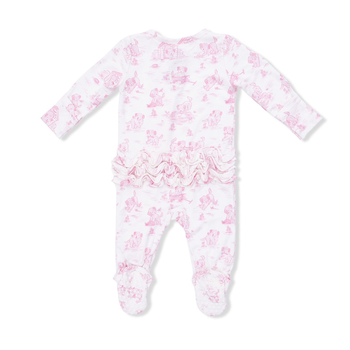 Angel Dear Puppy Toile Pink 2 Way Zipper Footie