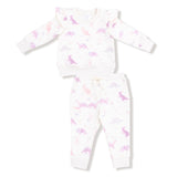 Angel Dear Soft Dinos Purple Ruffle Sweatshirt & Jogger Set