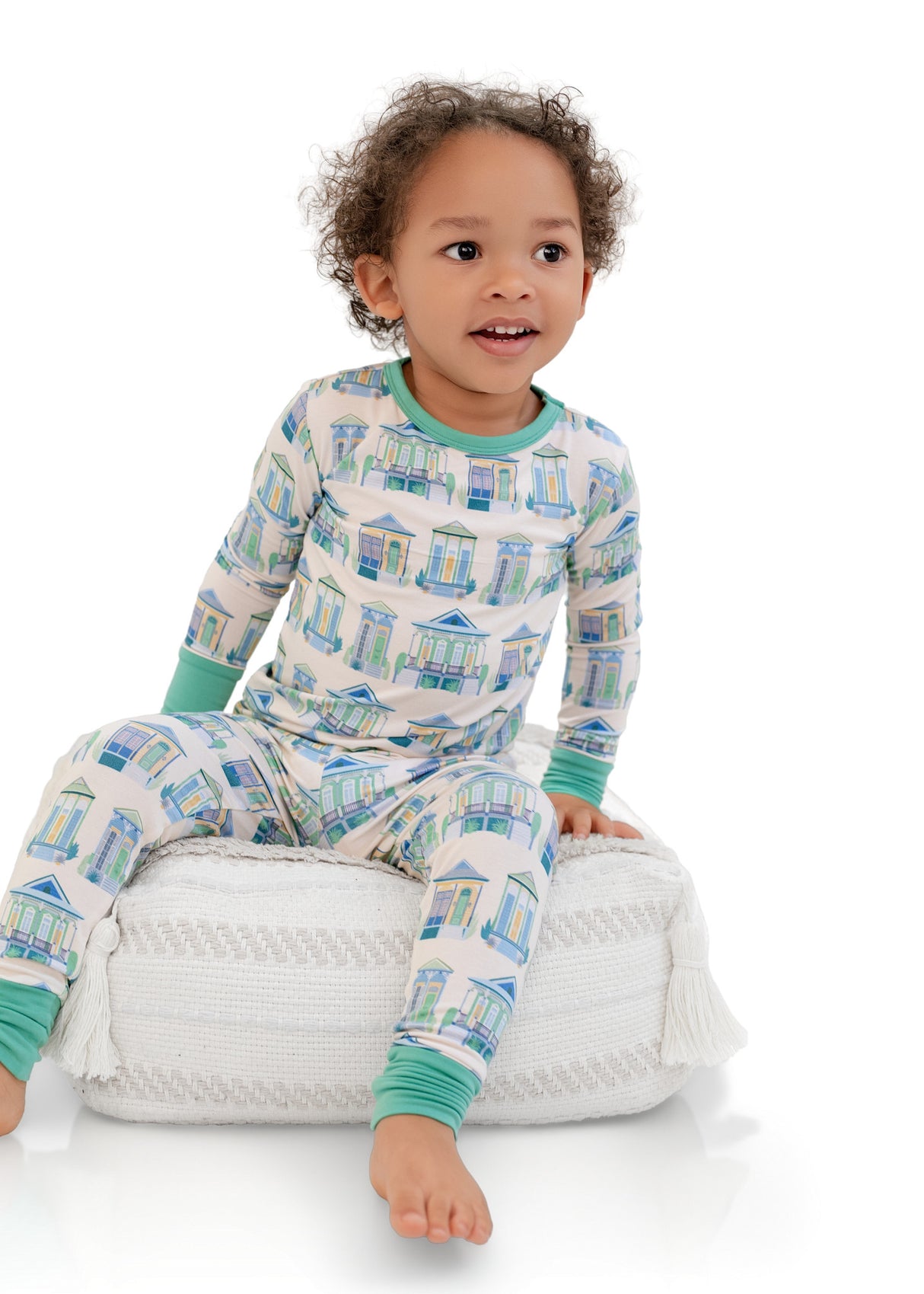 Pearls & Pelicans Home Sweet NOLA Bamboo Two-Piece Pajamas | Green