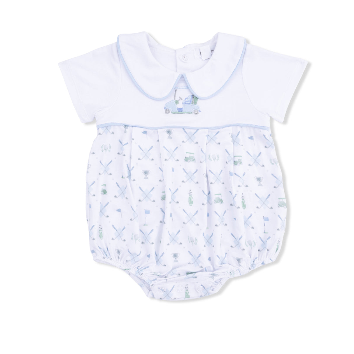 Angel Dear Golf Trellis Blue Classic Box Pleat Bubble