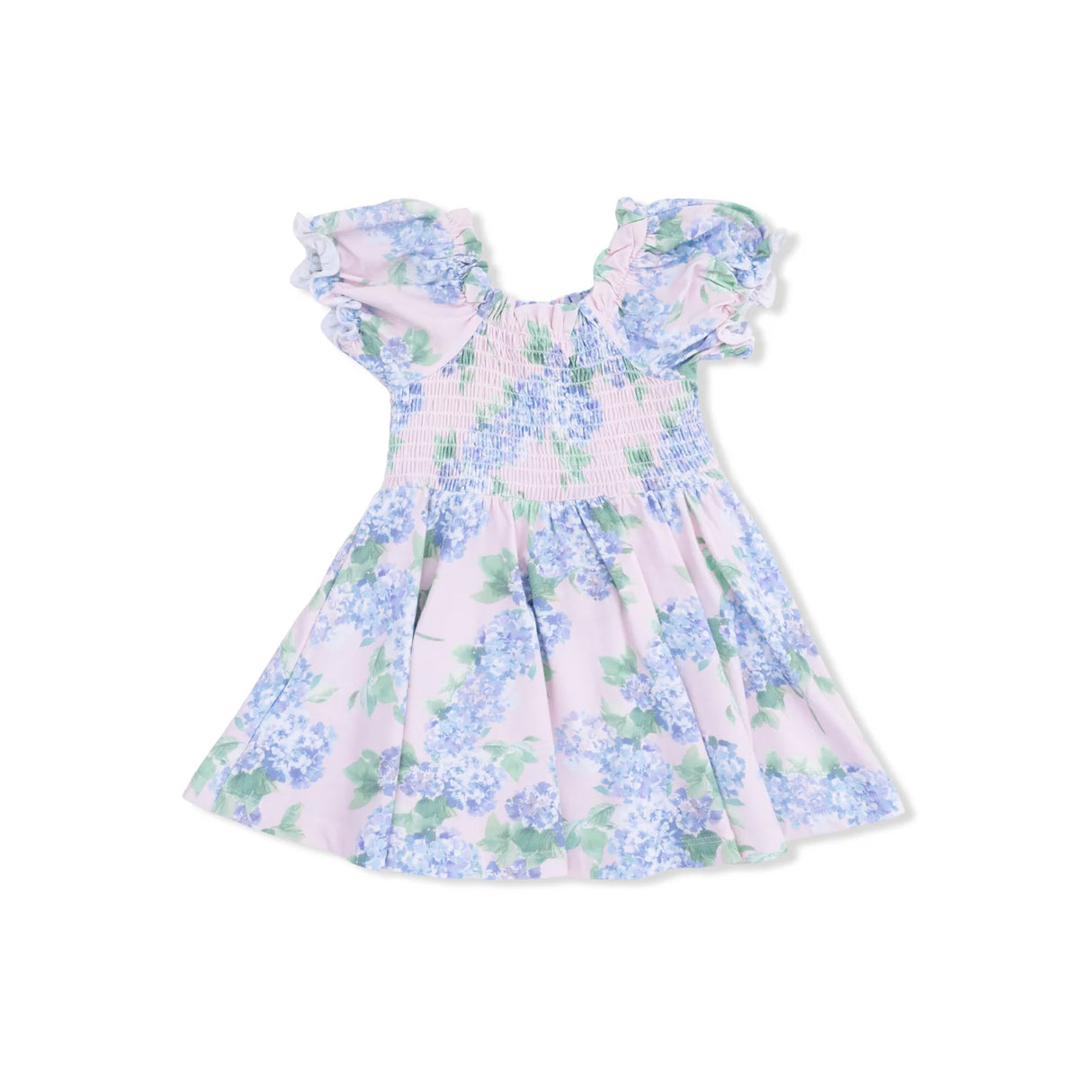 Angel Dear Hydrangeas Smocked Twirly Dress