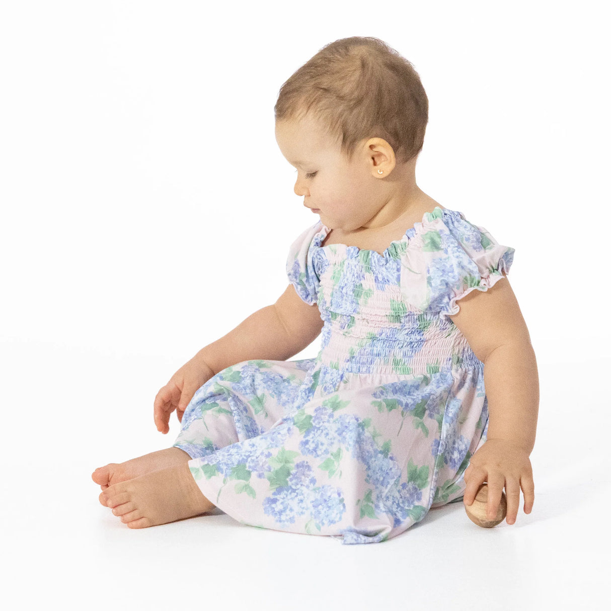 Angel Dear Hydrangeas Smocked Twirly Dress w/ Bloomer