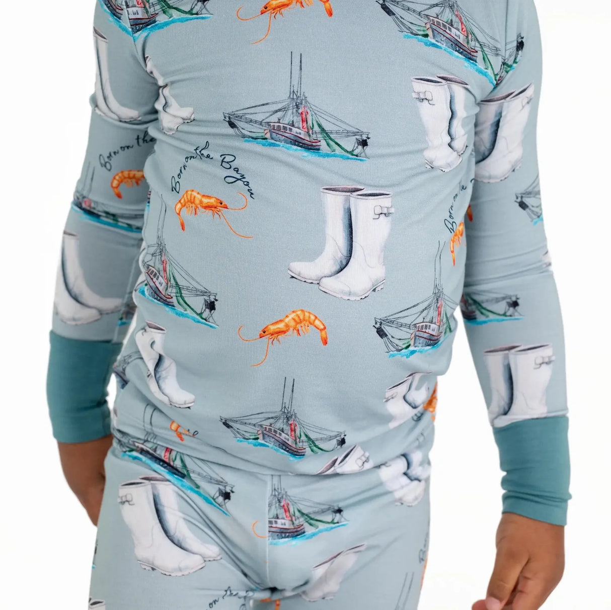 Pearls & Pelicans Born on the Bayou Bamboo Two-Piece Pajamas