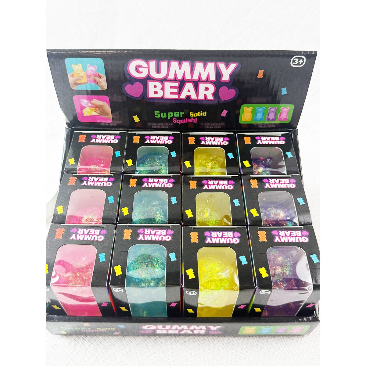 Love and Repeat Glittered Gummy Bear Squishy Toy