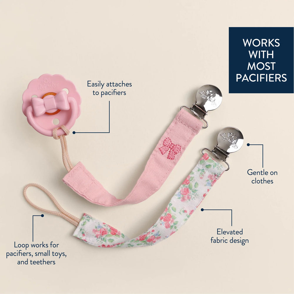 Itzy Ritzy Itzy Clip Fabric Pacifier Strap | Bow