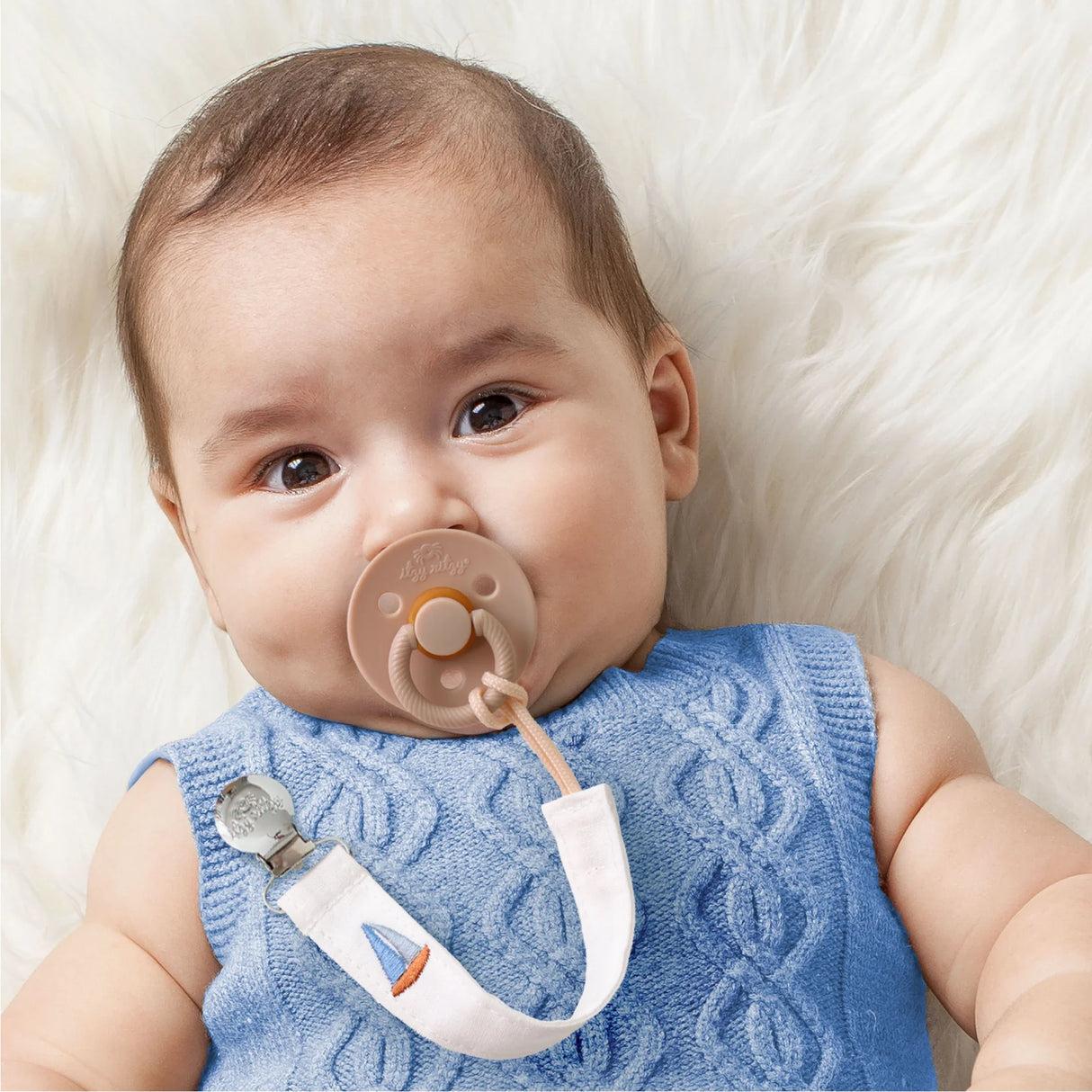 Itzy Ritzy Itzy Clip Fabric Pacifier Strap | Nautical