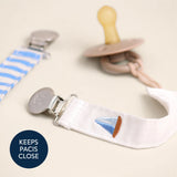 Itzy Ritzy Itzy Clip Fabric Pacifier Strap | Nautical