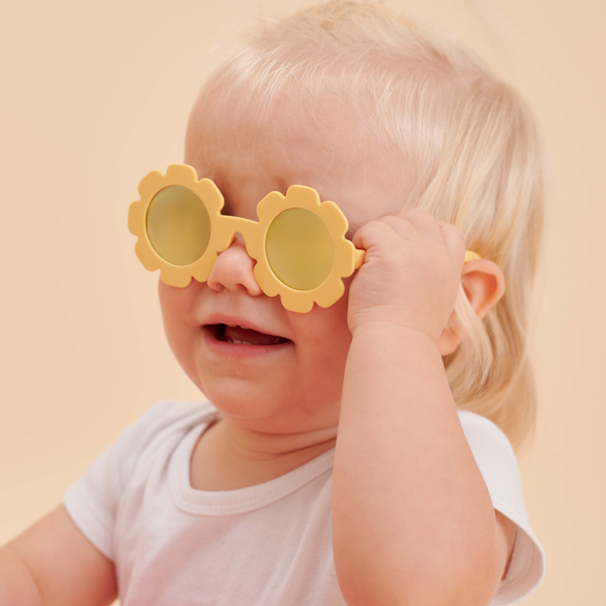 Babiators Sun Ray Flower I Yellow Polarized Mirrored Lens Sunglasses for Babies and Kids