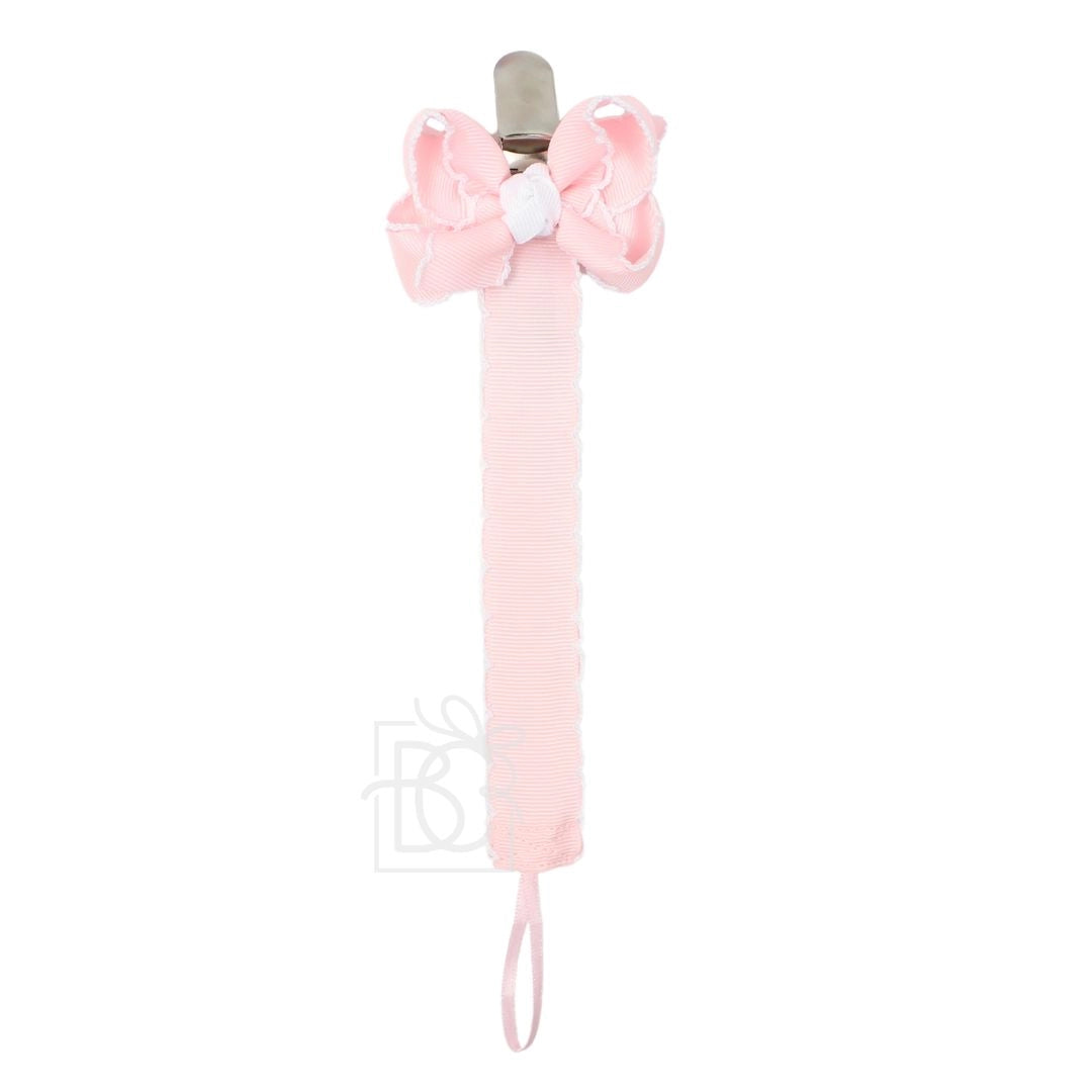 Beyond Creations Crochet Grosgrain Pacifier Clip w/ Detachable Bow