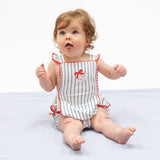 Angel Dear Baseball Stripe Ric Rac Ruffle Sunsuit