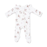 Angel Dear Explorer Puppy Pink Bamboo 2-Way Ruffle Sleeve Zipper Footie