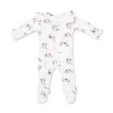 Angel Dear Explorer Puppy Pink Bamboo 2-Way Ruffle Sleeve Zipper Footie