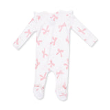 Angel Dear Pretty Bows Bamboo 2-Way Ruffle Sleeve Zipper Footie