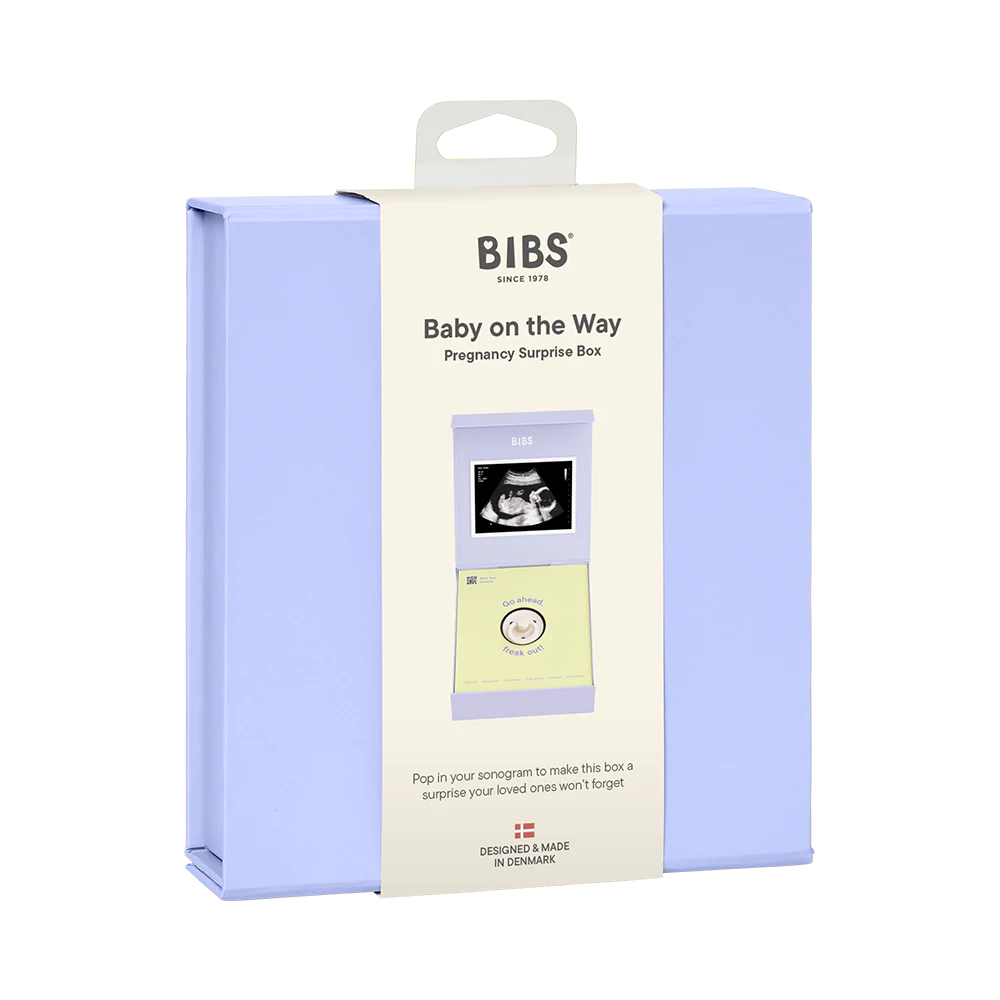 BIBS Baby On The Way Announcement Paci Gift Box