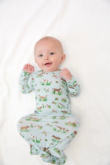Goosies Delta Dogs Bamboo Knotted Infant Gown | 0-3M