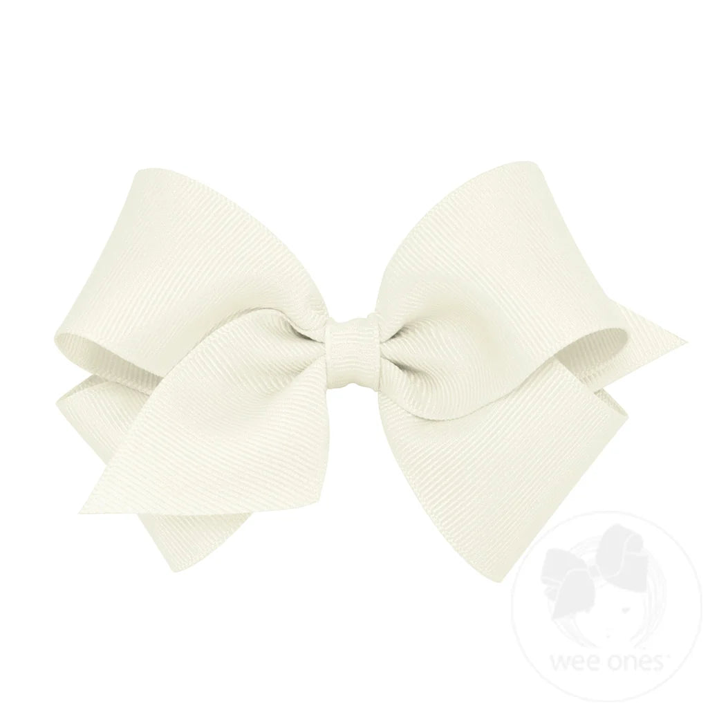 Antique White Small Grosgrain Basic Bow