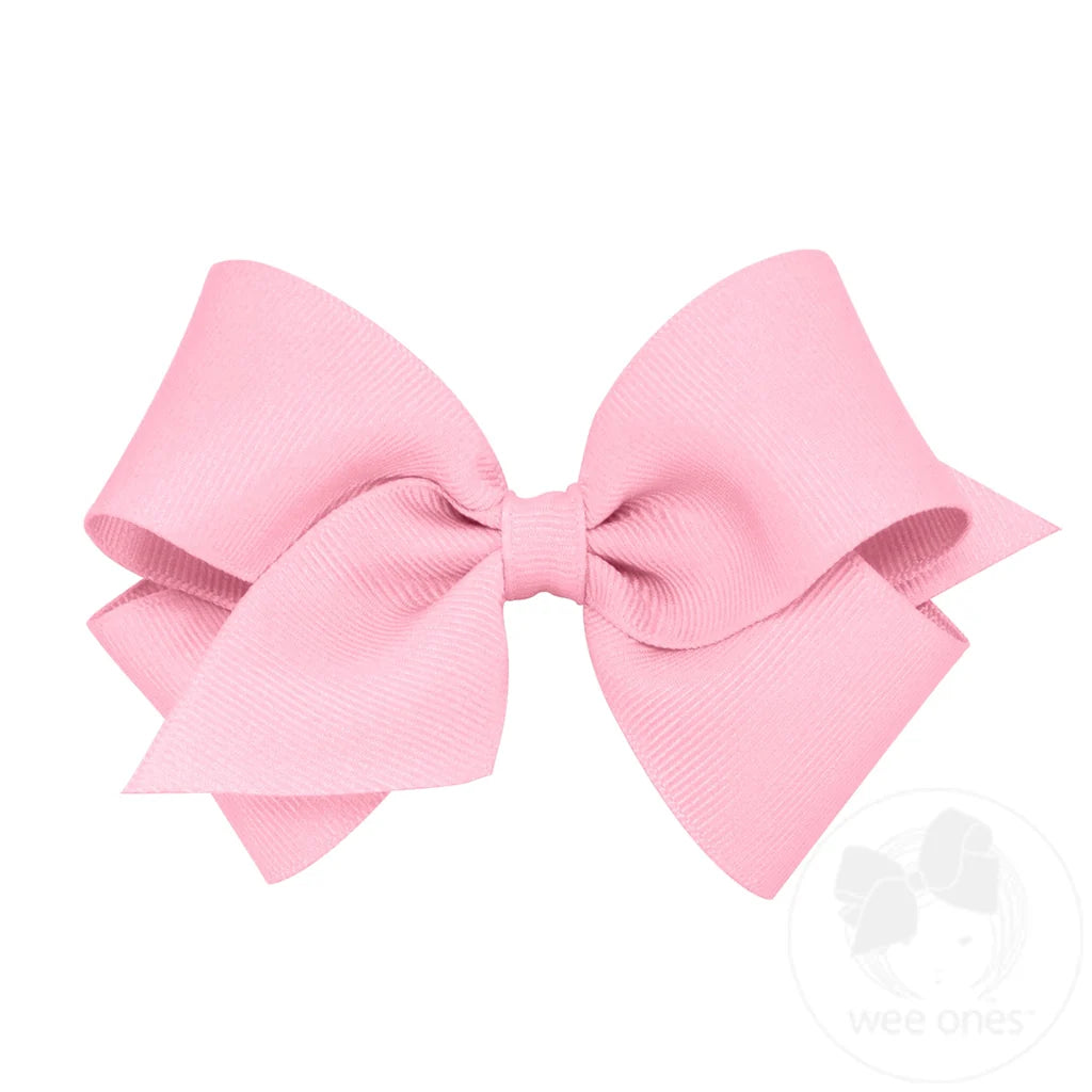 Wee Ones Pearl Pink Small Grosgrain Basic Bow