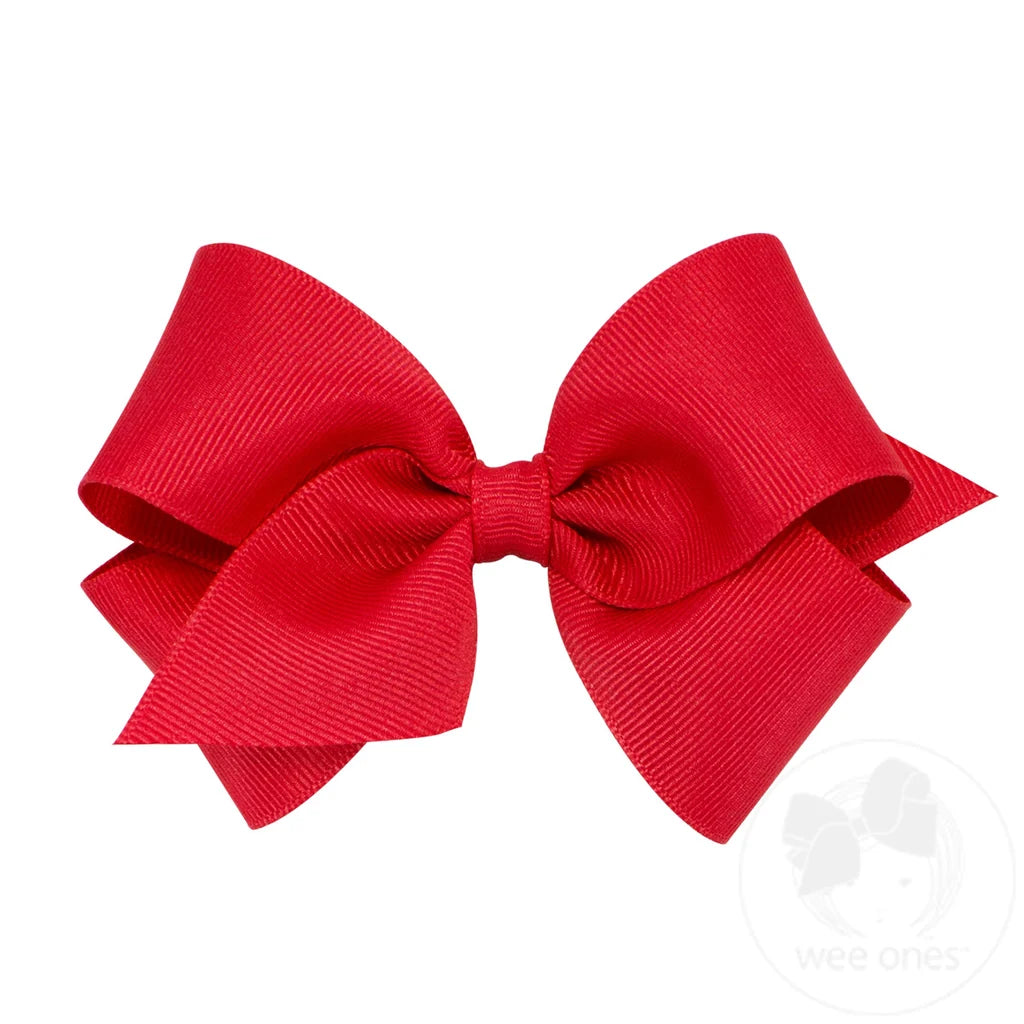 Wee Ones Red Small Grosgrain Basic Bow