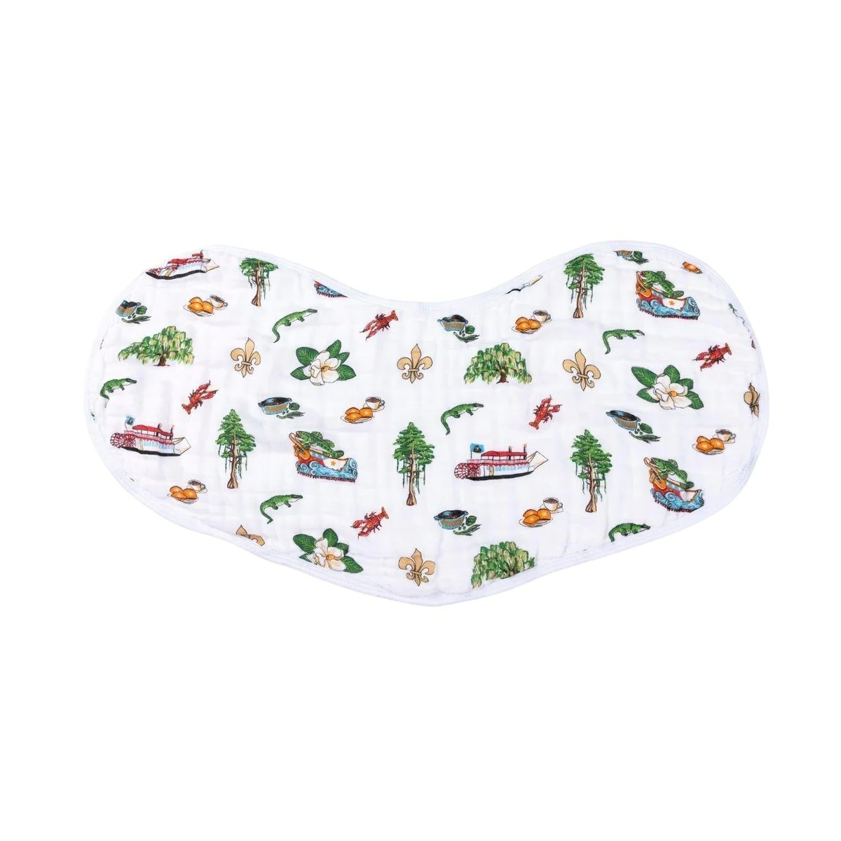 Louisiana Baby Gift Bundle: Bamboo Muslin Swaddle Blanket and Bib