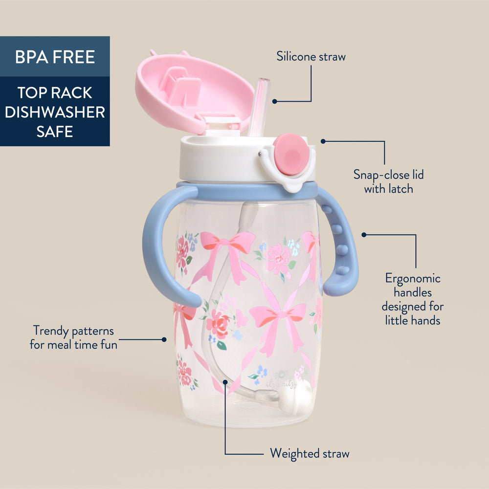 Itzy Sips BPA Free Straw Cup with Snap-Close Lid | Ribbons and Roses