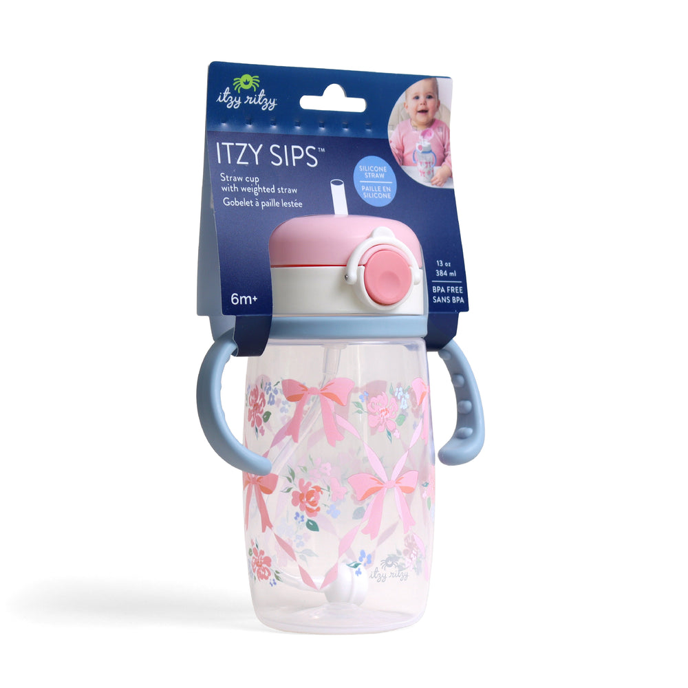 Itzy Sips BPA Free Straw Cup with Snap-Close Lid | Ribbons and Roses