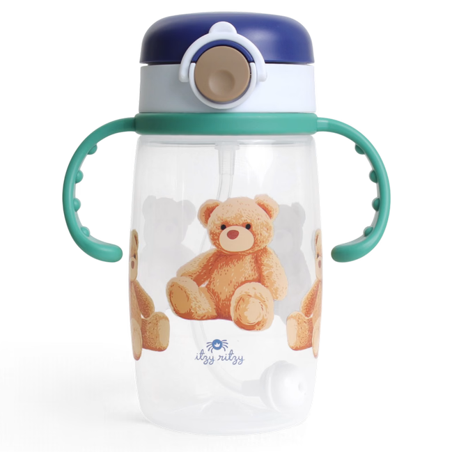 Itzy Sips BPA Free Straw Cup with Snap-Close Lid | Bear
