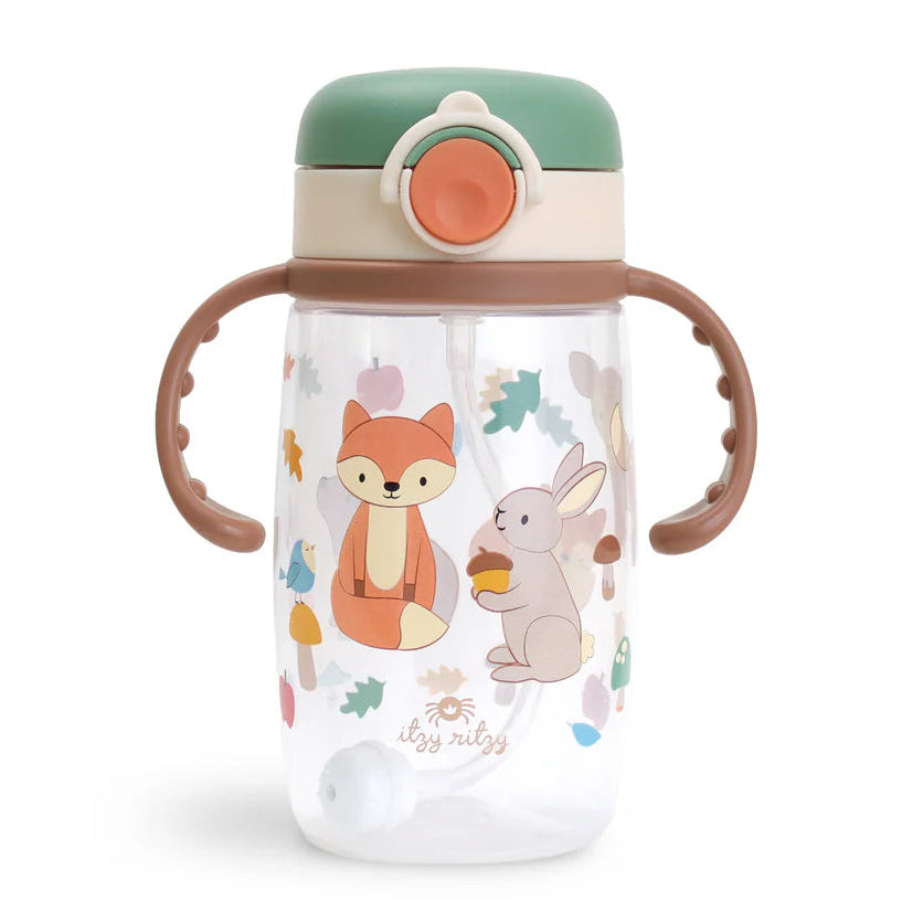Itzy Sips BPA Free Straw Cup with Snap-Close Lid | Woodland