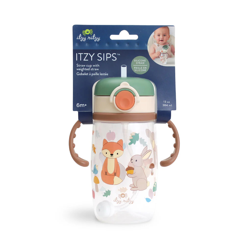 Itzy Sips BPA Free Straw Cup with Snap-Close Lid | Woodland