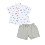Angel Dear Fishing Lures Polo Button Up w/ Casual Short