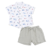 Angel Dear Fishing Lures Polo Button Up w/ Short