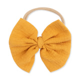 Angel Dear Solid Muslin Sunflower Bow Headband