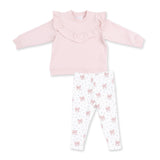 Angel Dear Veiled Pink Bows Ruffle Sweatshirt & Legging