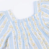 Odalys Floral Stripe Puff Sleeve Baby Doll Dress w/ Bloomer