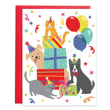 Gina B Designs Birthday Greeting Card | B-Day Dogs and Cats