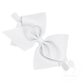 Wee Ones White Mini King Classic Grosgrain Girls Hair Bow on Baby Band