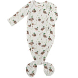 Goosies Mallard Drake Bamboo Knotted Infant Gown | 0-3M