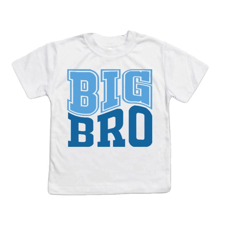 AvaryMaeInspirations Big Bro Birth Announcement Tee Shirt | White and Blue Letters