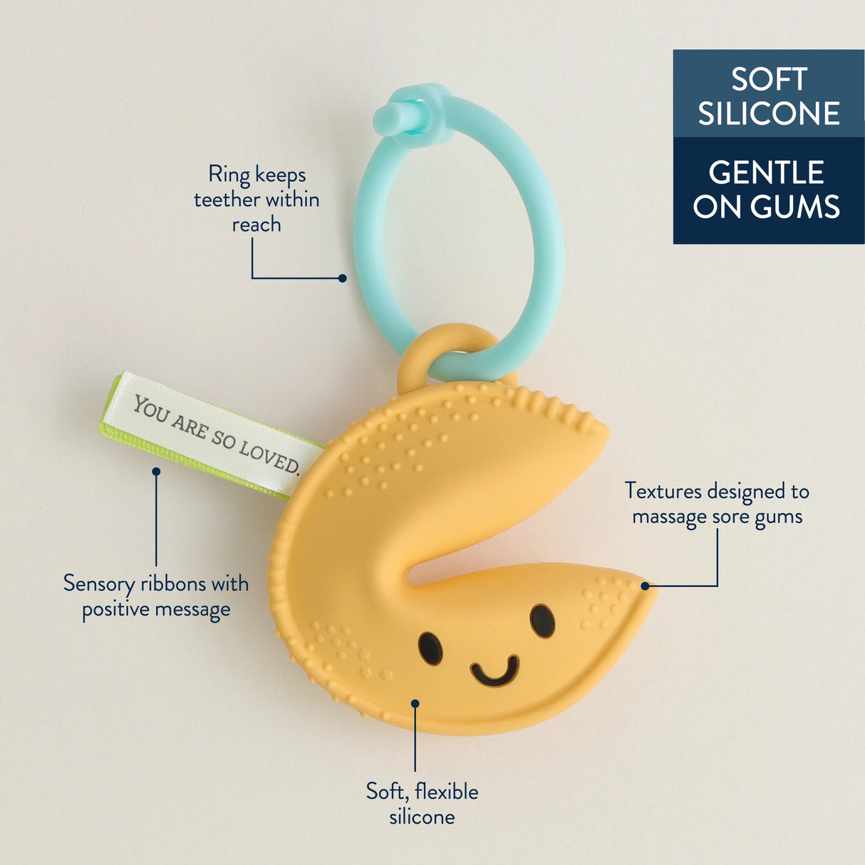 Itzy Ritzy Fortune Cookie Itzy Treat Silicone Teether Toy
