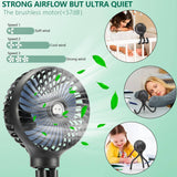 Tech Trendz Portable Rechargable Tripod Stroller Fan | Black
